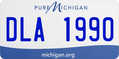 MI license plate DLA1990