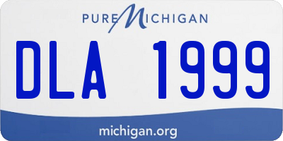 MI license plate DLA1999