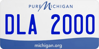 MI license plate DLA2000