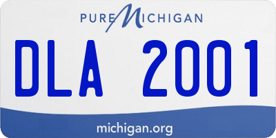 MI license plate DLA2001