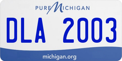 MI license plate DLA2003