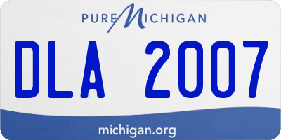 MI license plate DLA2007