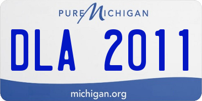MI license plate DLA2011