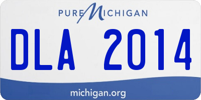 MI license plate DLA2014