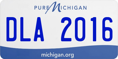 MI license plate DLA2016