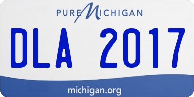 MI license plate DLA2017