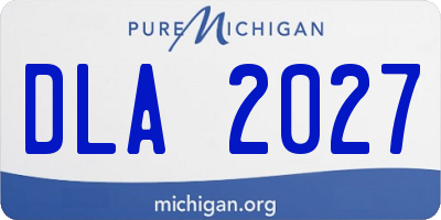 MI license plate DLA2027