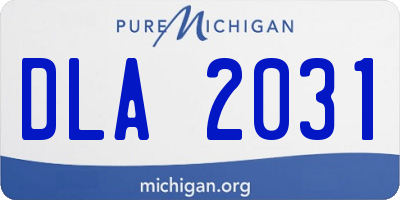 MI license plate DLA2031