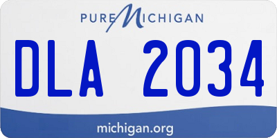 MI license plate DLA2034