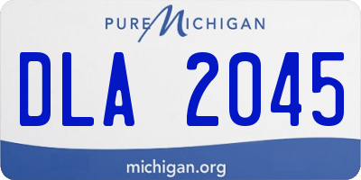 MI license plate DLA2045