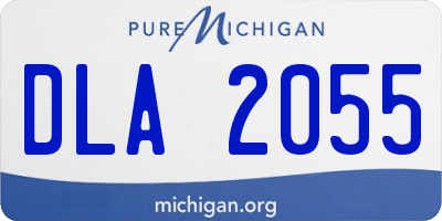 MI license plate DLA2055