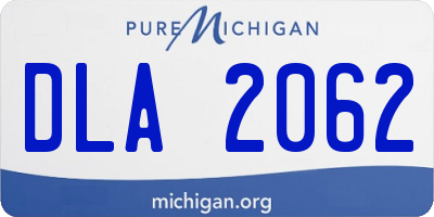 MI license plate DLA2062