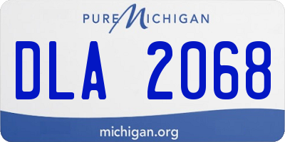 MI license plate DLA2068