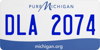 MI license plate DLA2074