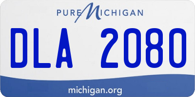 MI license plate DLA2080