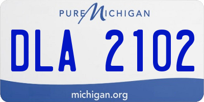 MI license plate DLA2102