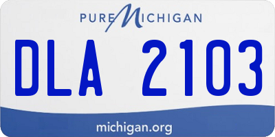MI license plate DLA2103
