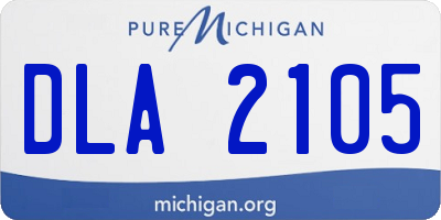 MI license plate DLA2105