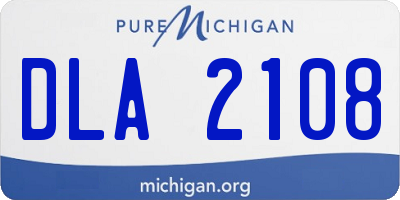 MI license plate DLA2108