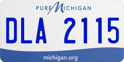 MI license plate DLA2115