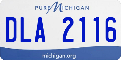 MI license plate DLA2116