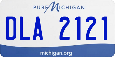 MI license plate DLA2121