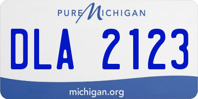 MI license plate DLA2123