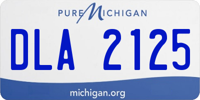 MI license plate DLA2125
