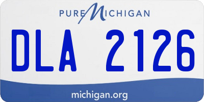 MI license plate DLA2126