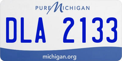 MI license plate DLA2133