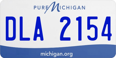 MI license plate DLA2154