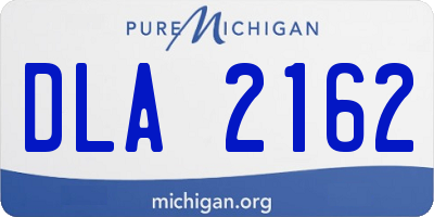 MI license plate DLA2162