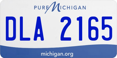 MI license plate DLA2165