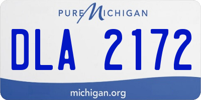 MI license plate DLA2172