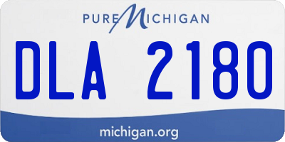 MI license plate DLA2180