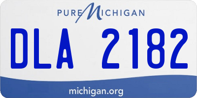 MI license plate DLA2182