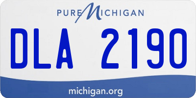 MI license plate DLA2190
