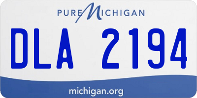 MI license plate DLA2194