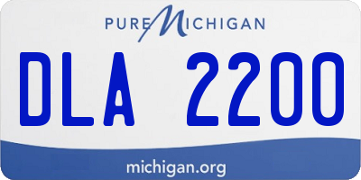 MI license plate DLA2200