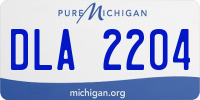MI license plate DLA2204