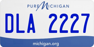 MI license plate DLA2227