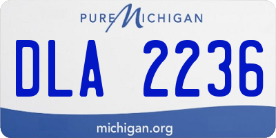 MI license plate DLA2236