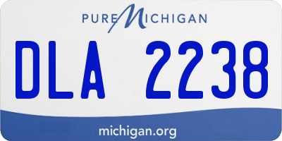 MI license plate DLA2238