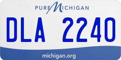 MI license plate DLA2240