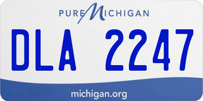 MI license plate DLA2247