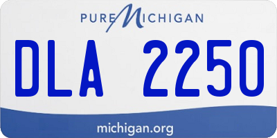 MI license plate DLA2250