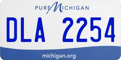 MI license plate DLA2254