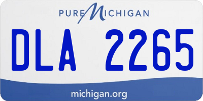 MI license plate DLA2265