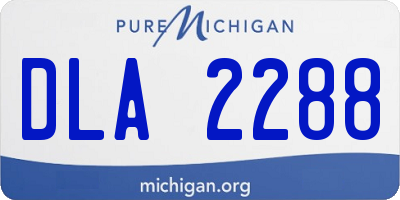 MI license plate DLA2288