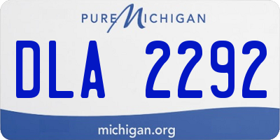 MI license plate DLA2292